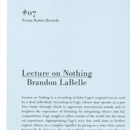Lecture on Nothing